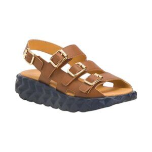 4CCCCEES Leather Jabara Hash Slingback Sandals